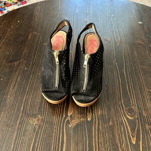 Rock and Candy Black Suede Wedges